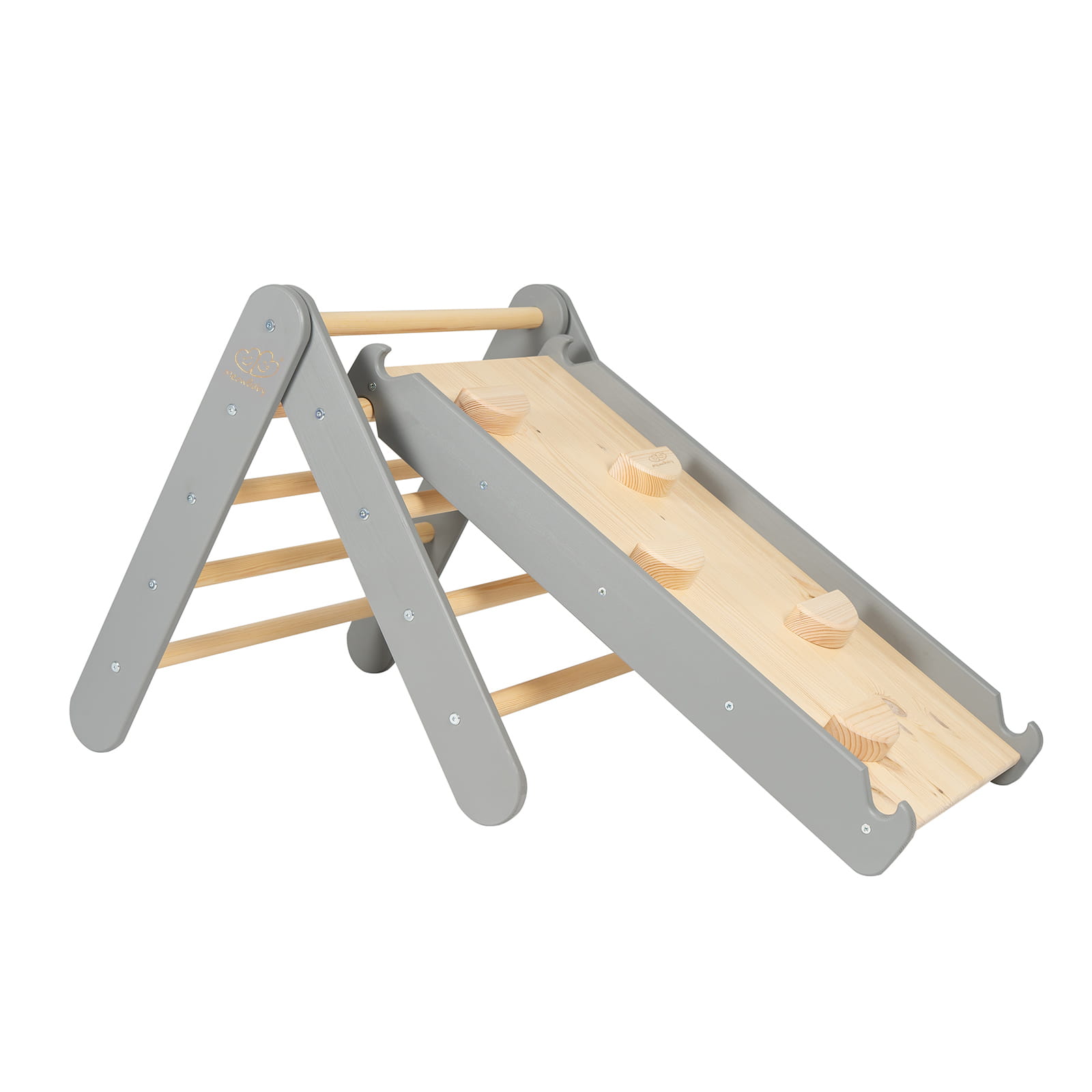 Triangle D escalade Avec Toboggan Pour Enfants Montessori Gris à Prix