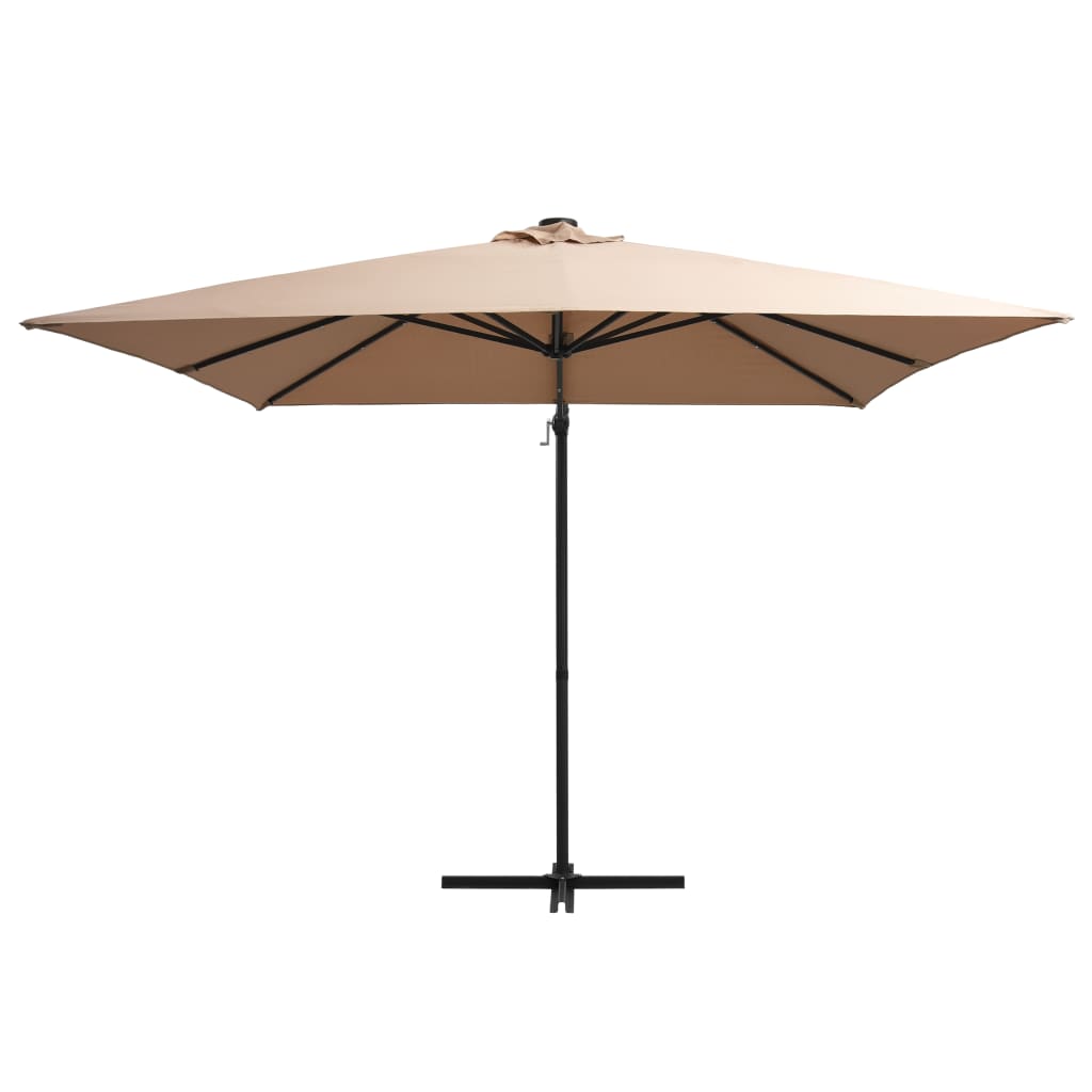 Parasol D Port Avec Led Et M T En Acier X Cm Taupe