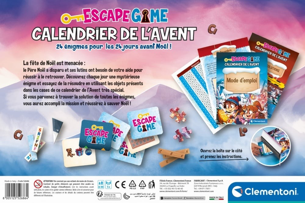 Calendrier De L Avent Escape Game Clementoni Prix Carrefour