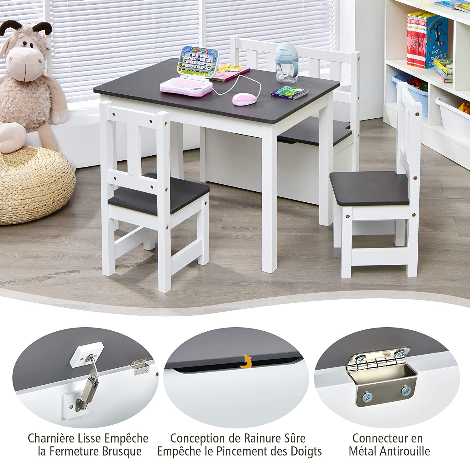 Costway Ensemble Table Et Chaises Pour Enfants Table Et Chaises Et