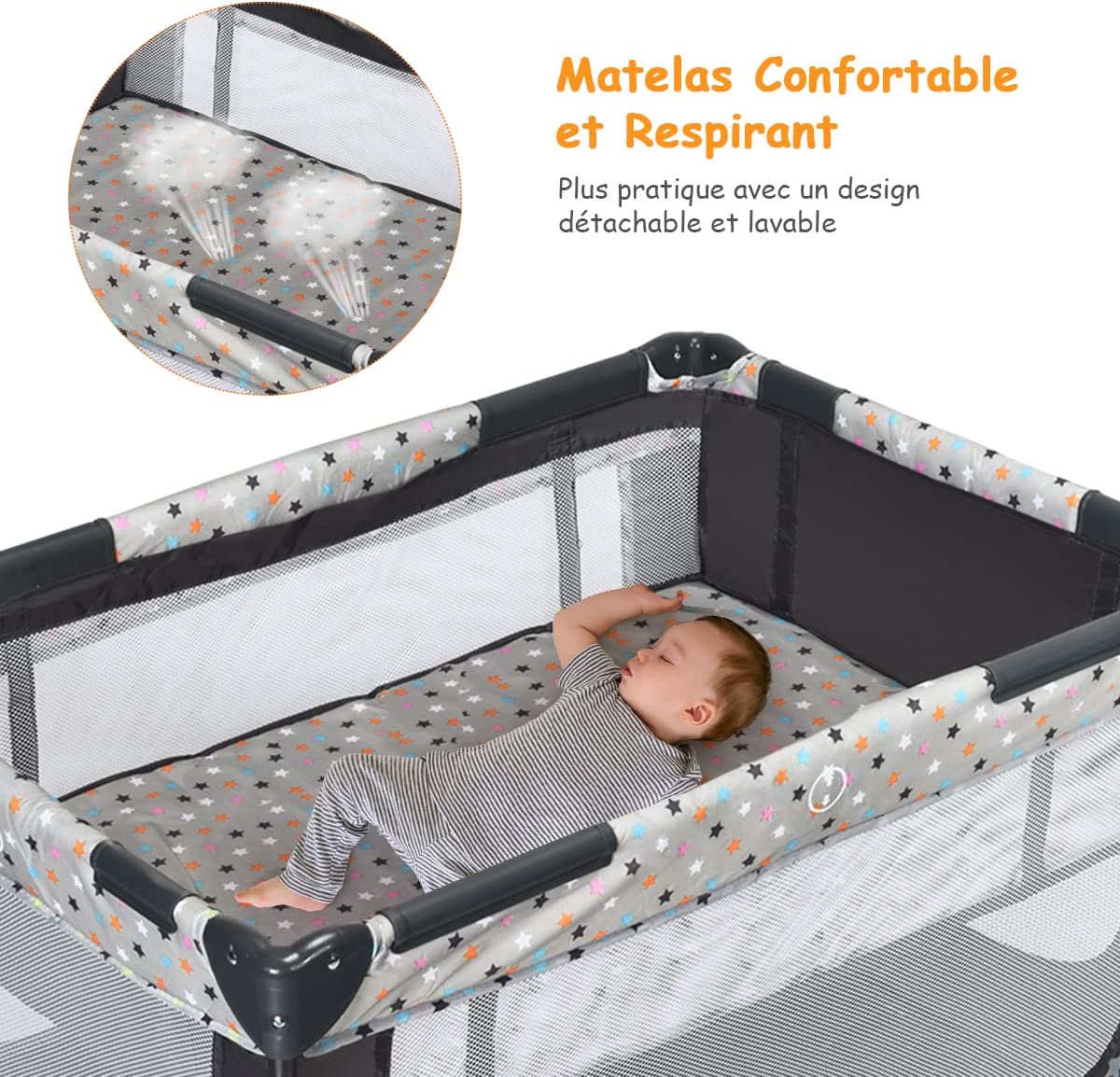 Costway Lit Parapluie Pliant B B Mois En Avec Matelas