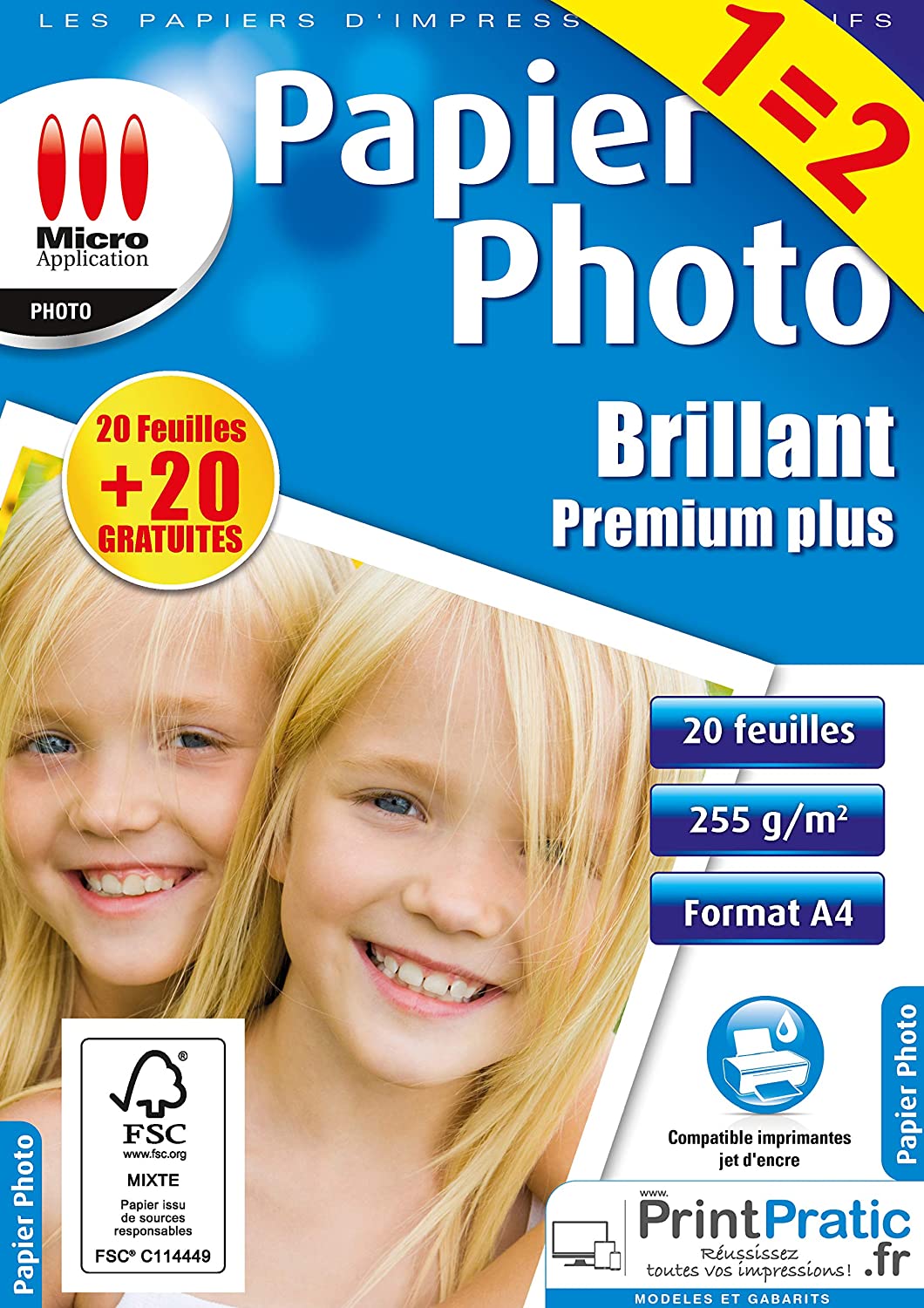 Maxi Pack 40 Papiers Photo Micro Application A4 à Prix Carrefour