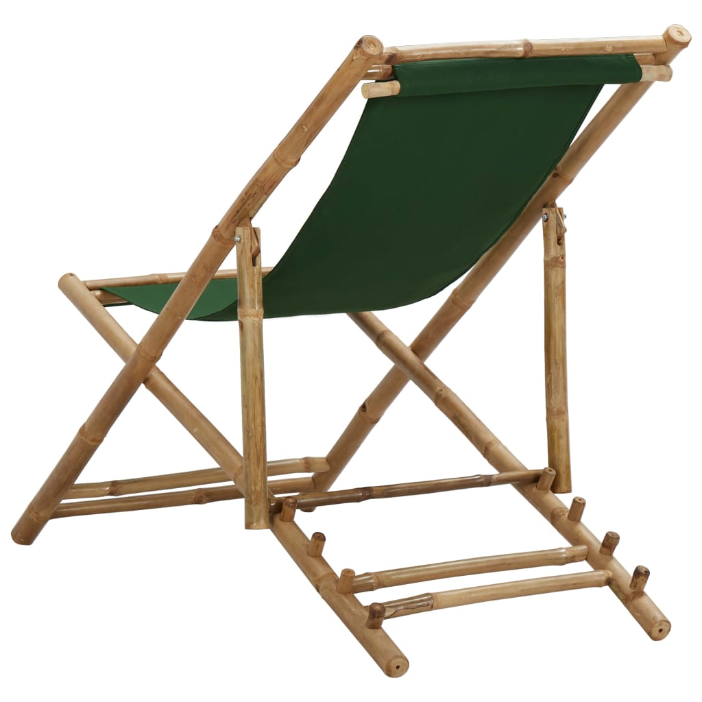 Chaise De Terrasse Bambou Et Toile Vert Prix Carrefour