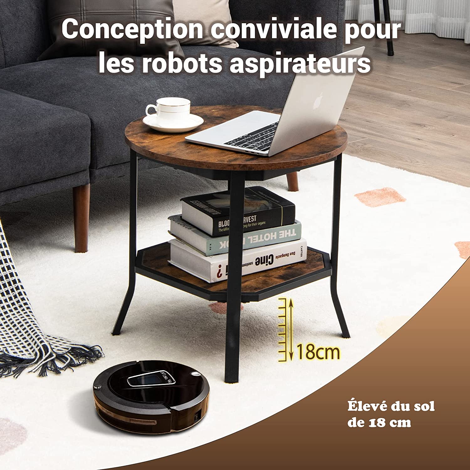 Costway Table Basse Industrielle Niveaux Prix Carrefour