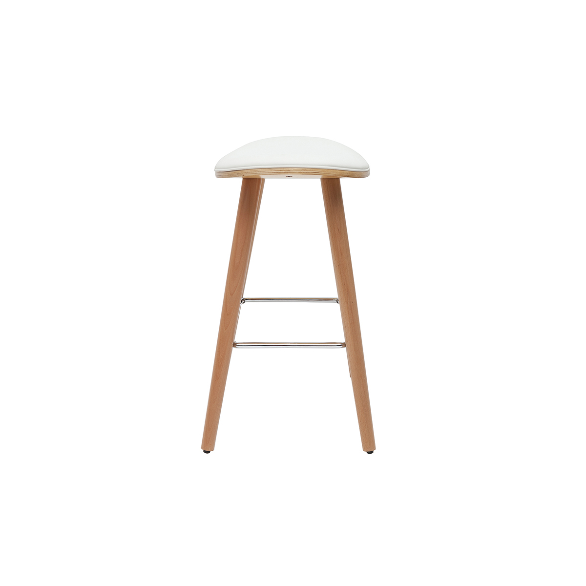 Tabourets De Bar Bois Clair Et Blanc H65 Cm lot De 2 Meadow à Prix