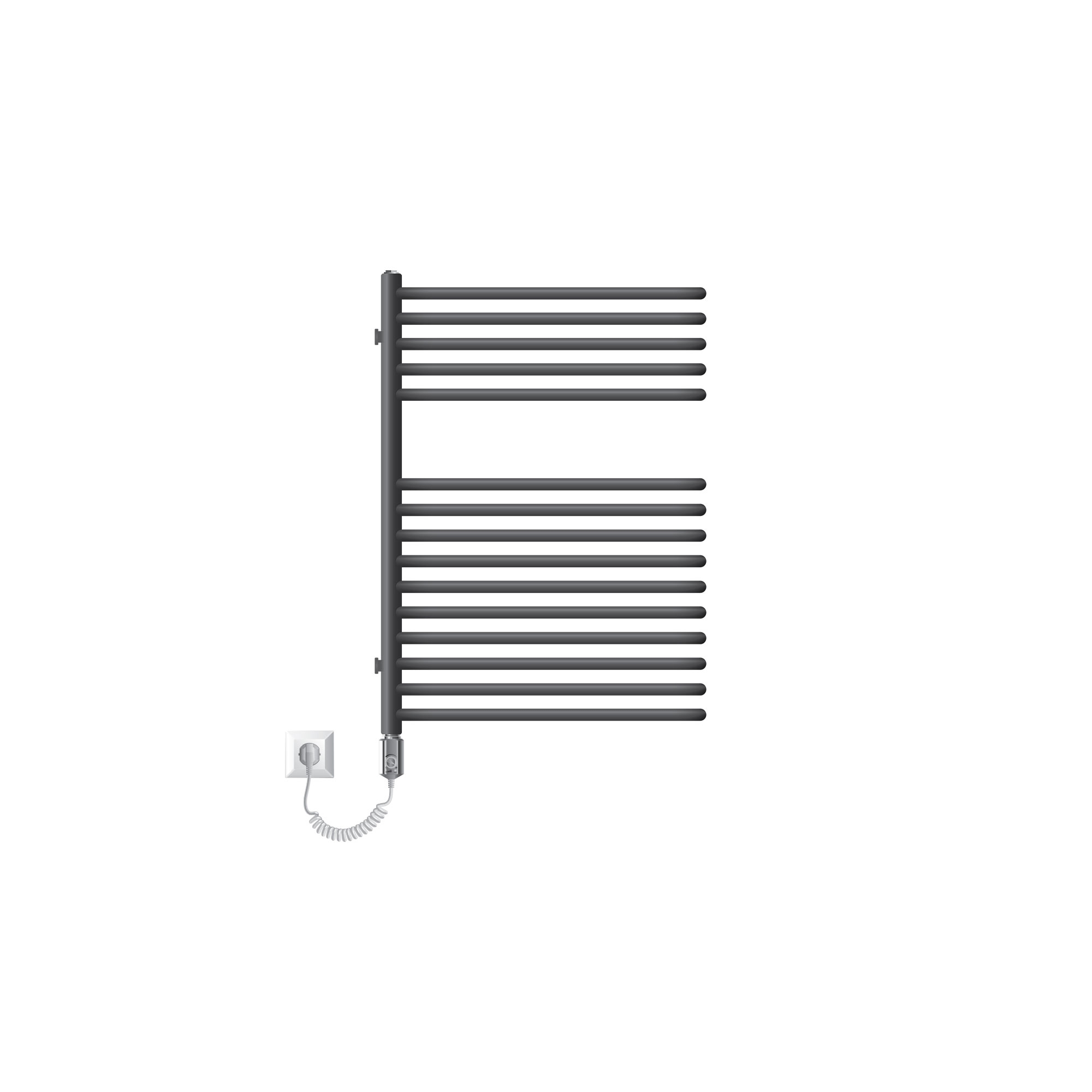 Radiateur Partition 500x800 Mm Anthracite Moderne Avec Élément Chauffant 300 W