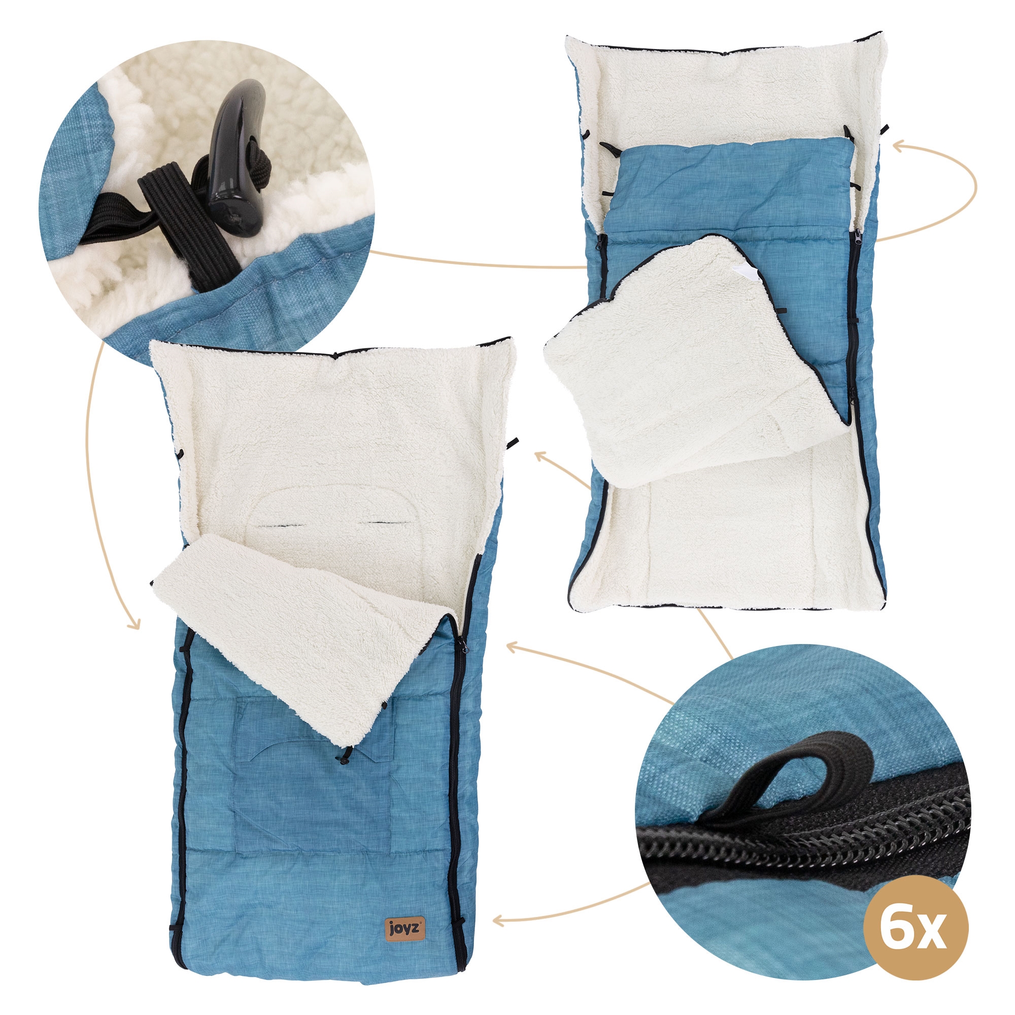 Chancelière Pour Bébé , Polyester, 94 X 48 X 10 Cm, Bleu Jean Joyz ECD GERMANY