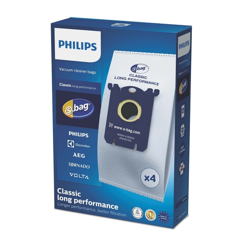 Philips Lot 4 X Sac Aspirateur S-bag Classic Long Performance à Prix
