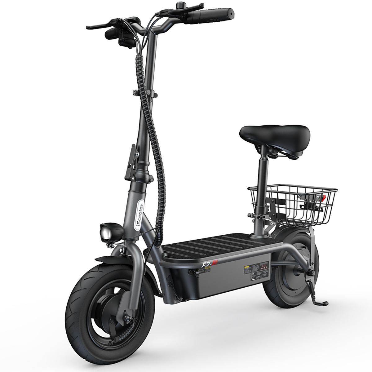 Trottinette Électrique Iscooter F2 Avec Siège, 500 W 36 V 7,8 Ah, Noir