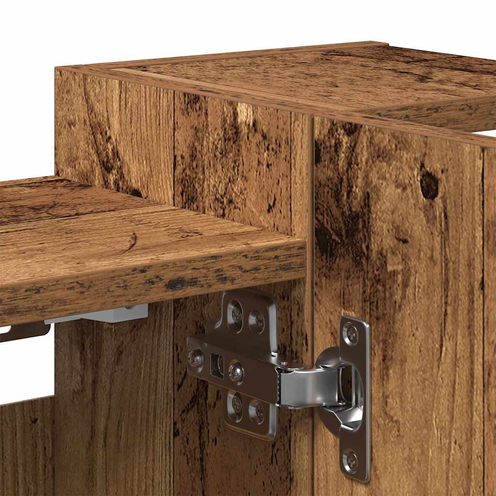 Armoire À Miroir De Salle De Bain | Armoire De Toilette | Meuble De Rangement Vieux Bois Bois D'ingénierie
