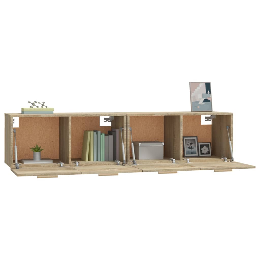 Armoires Murales 2 Pcs Chêne Sonoma 80x35x36,5 Cm Bois