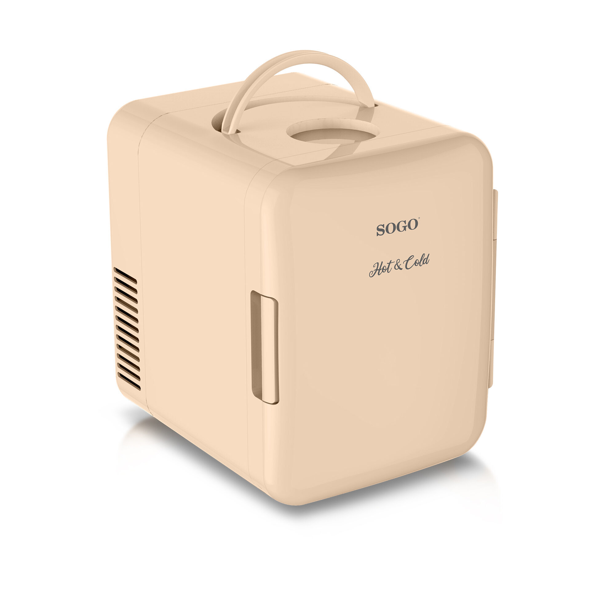 SOGO Mini Frigo Portatile Beige 4L Riscaldamento e Raffreddamento - Adatto per Auto e Casa