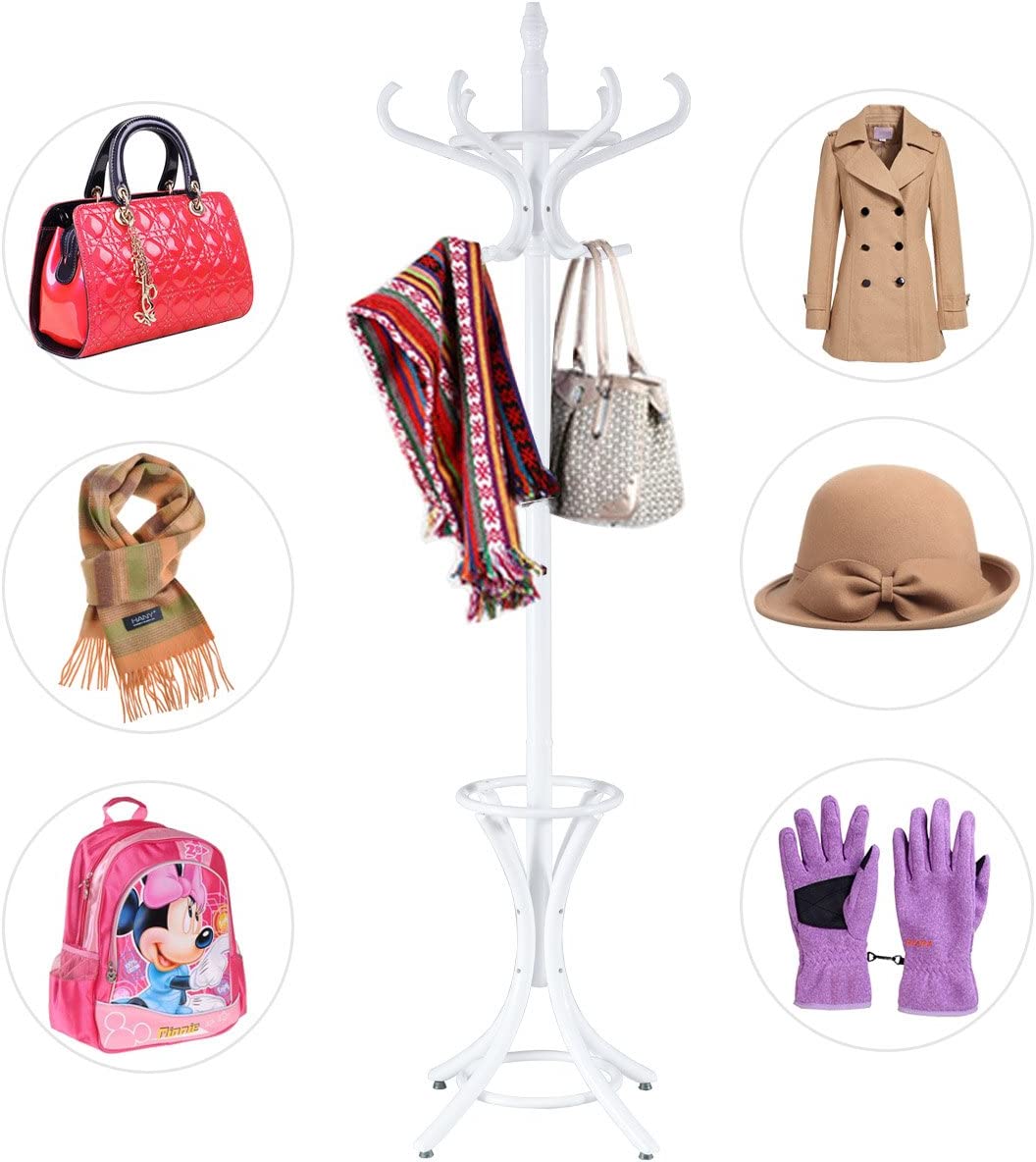 Costway Porte-manteau Sur Pied Avec 12 Crochets