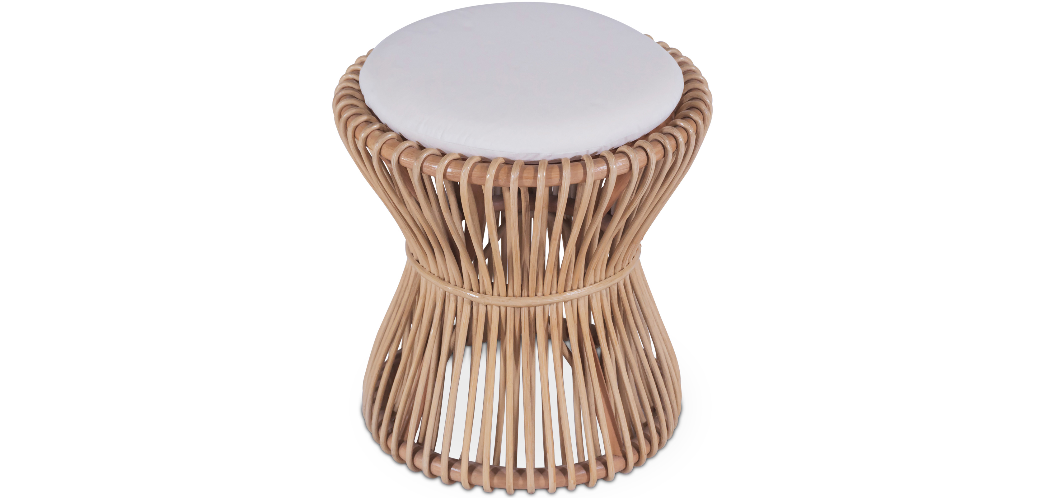 Tabouret Plastique Forme Sablier Blanc - Design Nordique Moderne - Pour Salle De Bain, Entrée, Chambre - 42 Cm De Haut - 5