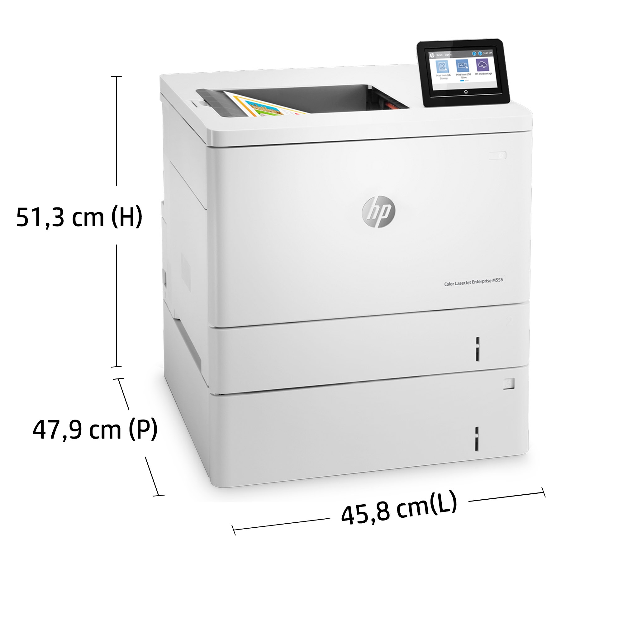 HP Color LaserJet Enterprise Impresora M555x, Estampado, Impresión a doble cara