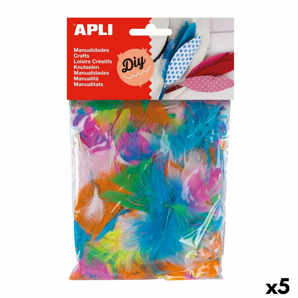 Matériaux Pour Travaux Manuels Apli Plumes 14 G Multicouleur (5 Unités)