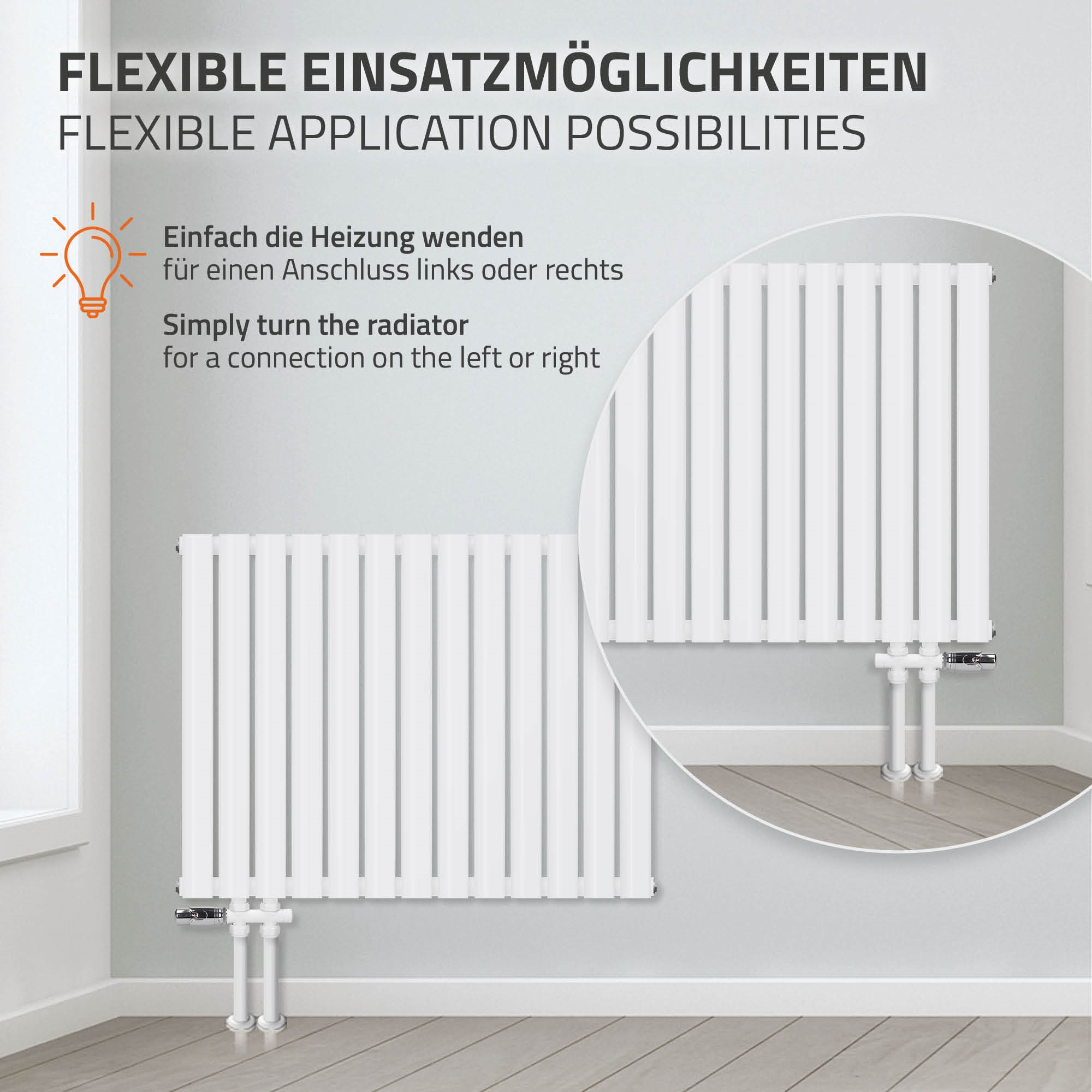Radiateur Électrique Blanc 780x600mm Double Couche + Elément Chauffant ...