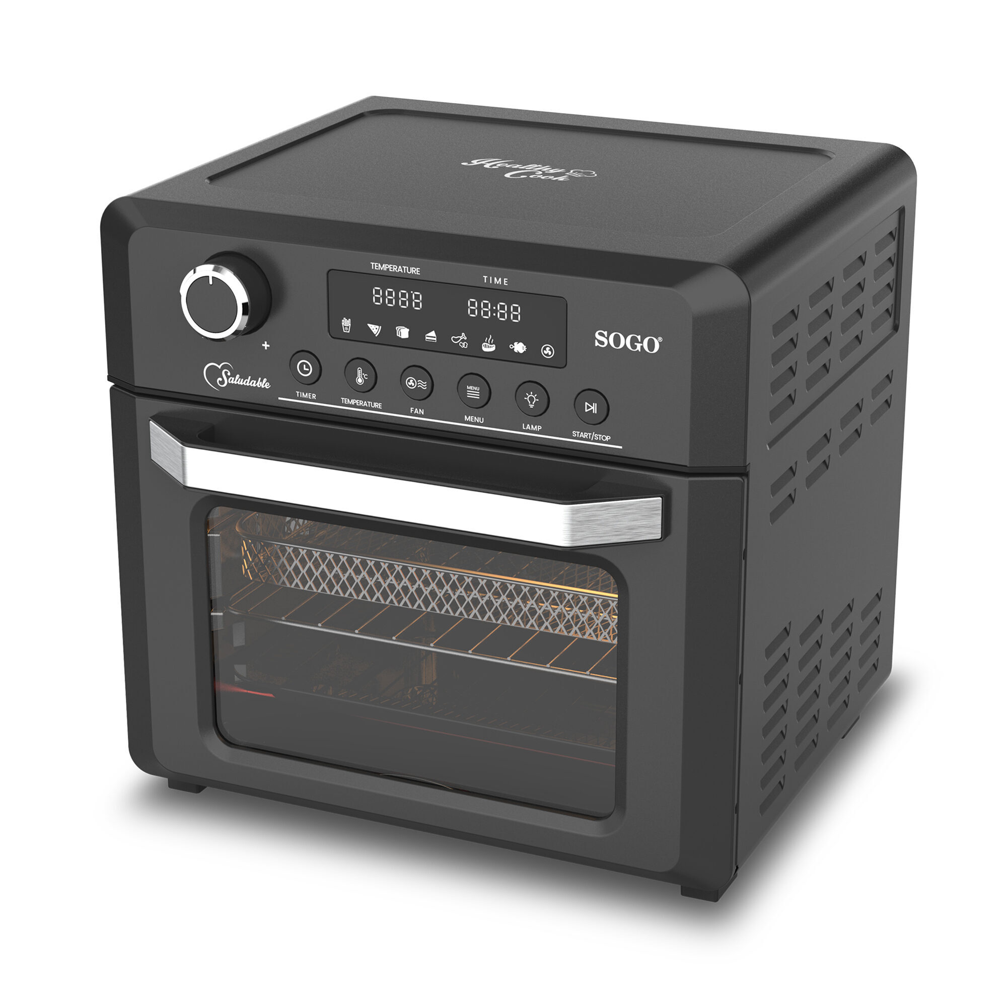 Image of SOGO Friggitrice ad Aria con Forno 18L 1500W – Multifunzione, Senza Olio, Timer, 8 Programmi, Accessori Inclusi