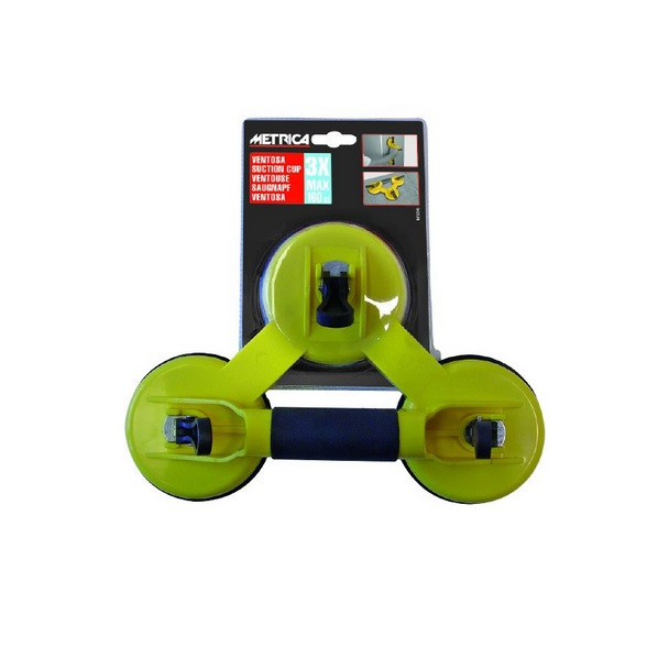 Triple Ventouses Avec Poignée Anti-dérapant Capacité 160 Kg 50545 Metrica