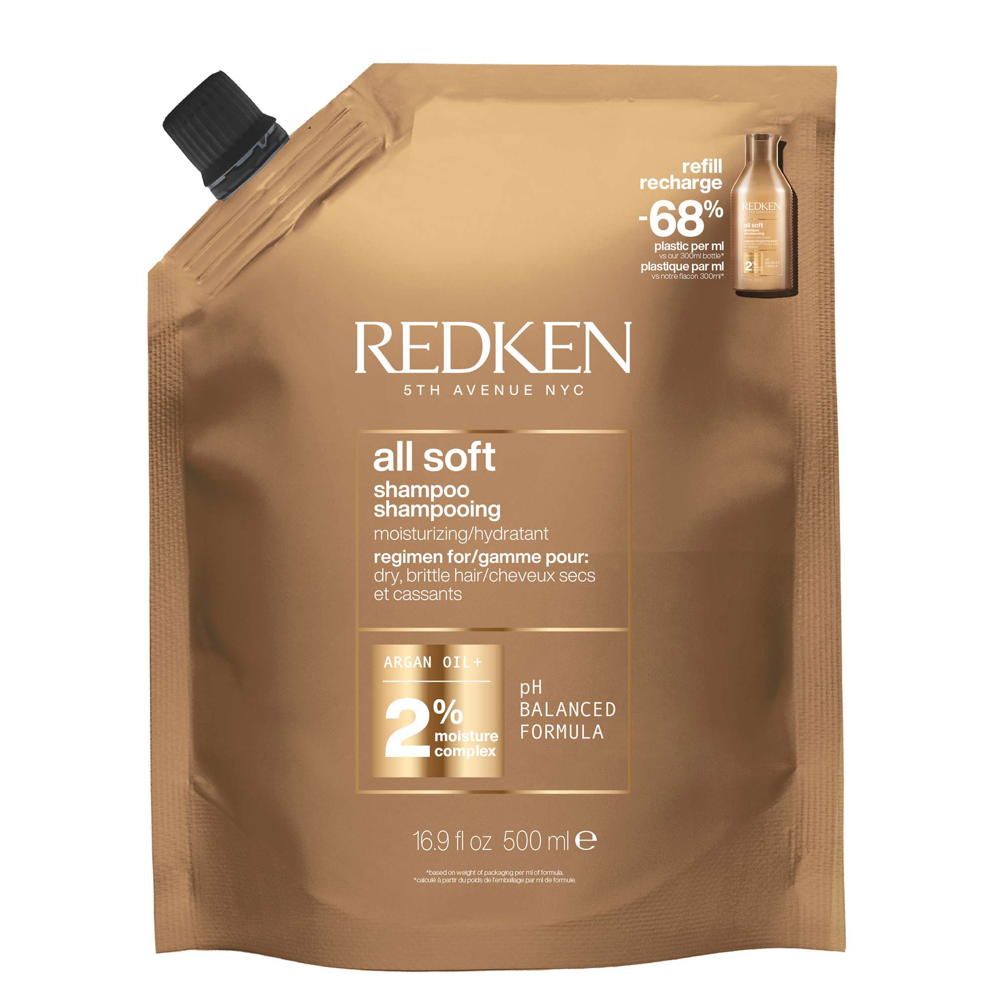 Thumbnail - Redken All Soft Shampoo Nachfüllpackung für weiches und glänzendes Haar