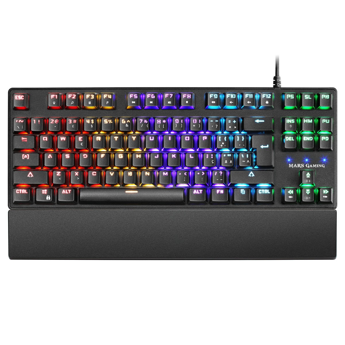 Mars Gaming MKXTKLRPT Teclado Mecánico Ultra-compacto TKL RGB Reposamuñecas Switch OUTEMU SQ Rojo Idioma Portugués