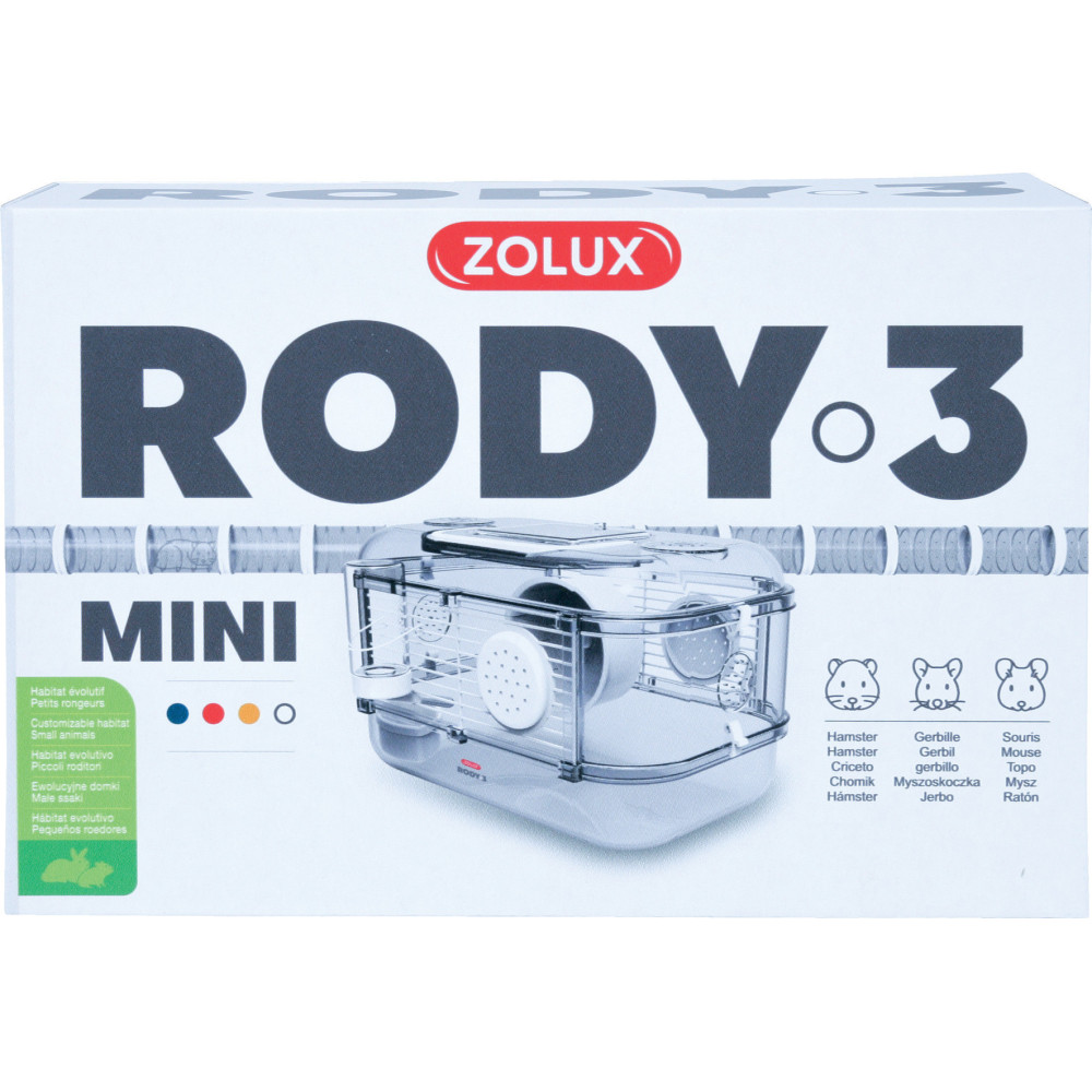 Cage Mini Rody3 Couleur Blanche Taille 33 X 21 X 18 Cm H Pour Rongeur Zolux