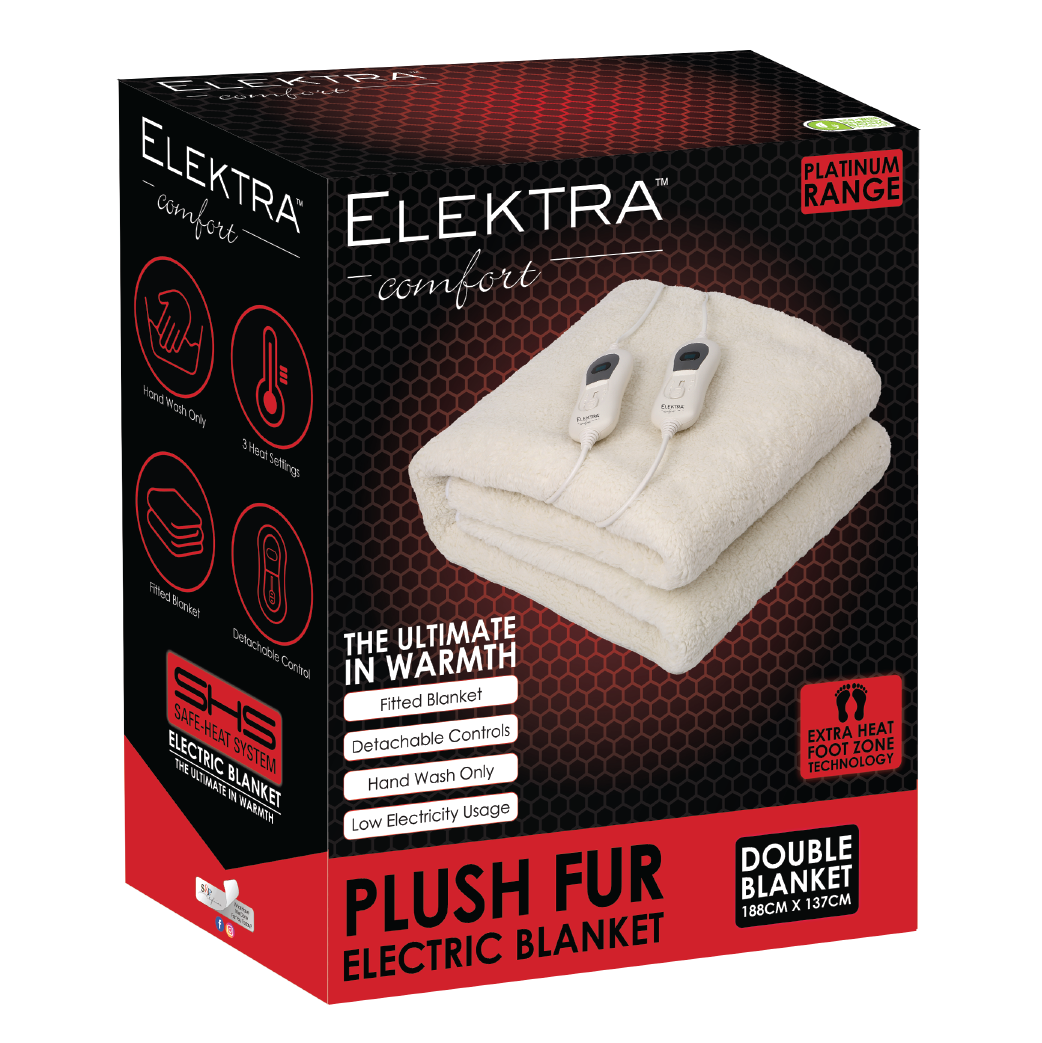 Electric Blanket Double Acrylic Fur Fitted
