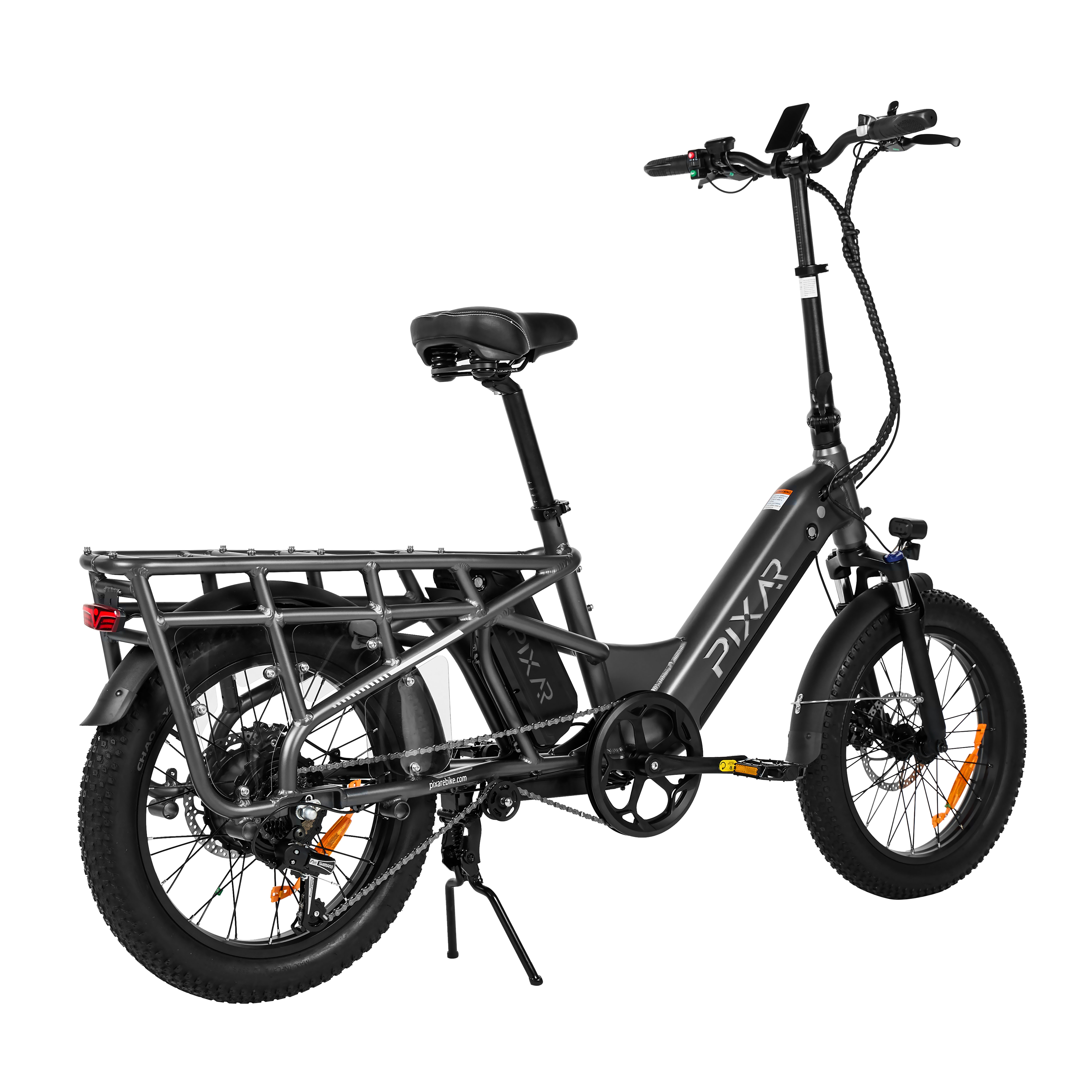 Vélo Électrique Pixar Plus7, 20", Longtail Pour Cargo, Gris