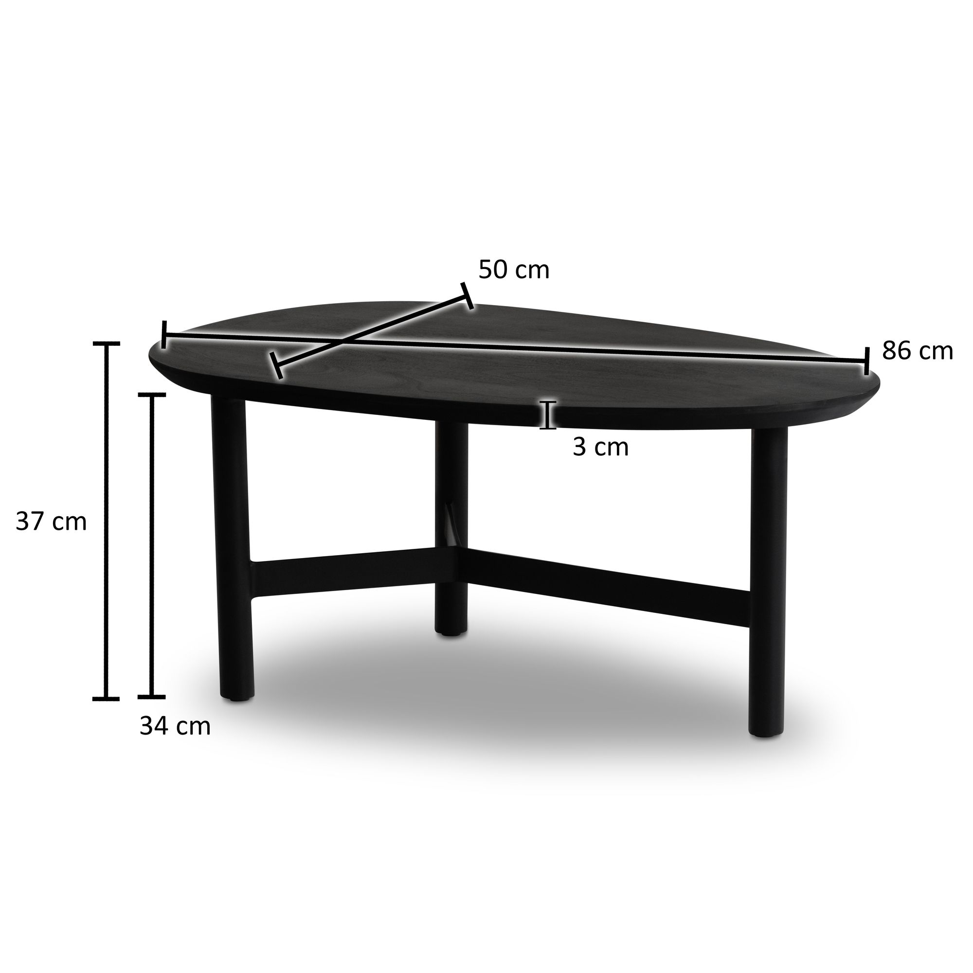 Wohnling Table Basse Bois Massif Rotin 86x50x37 Cm Table Salon Forme De Rein