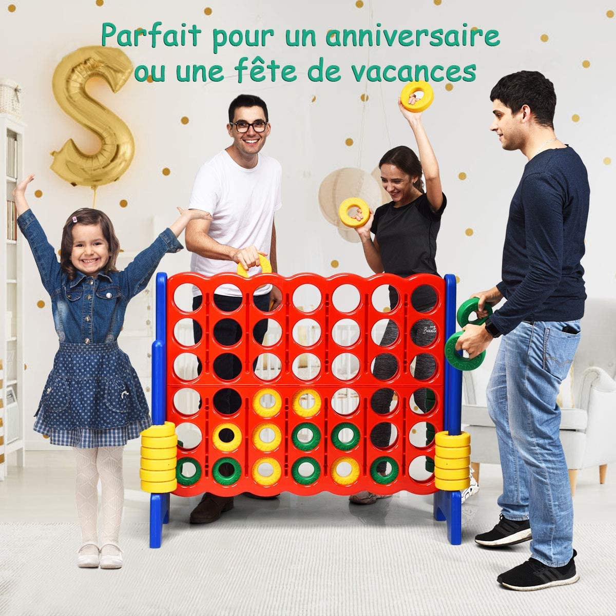 Costway Jeux Puissance 4 Géant Pour Enfant Jeu De Société Pour Familles
