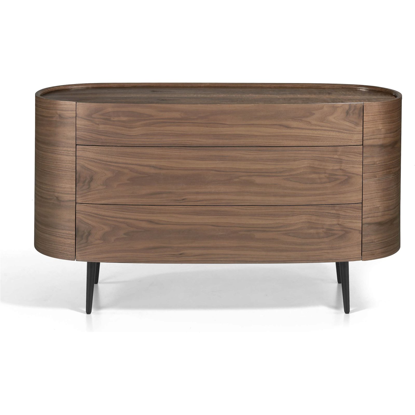 Commode Ovale Bois Avec 3 Tiroirs Cachés Pieds Acier Peint Époxy à Prix ...