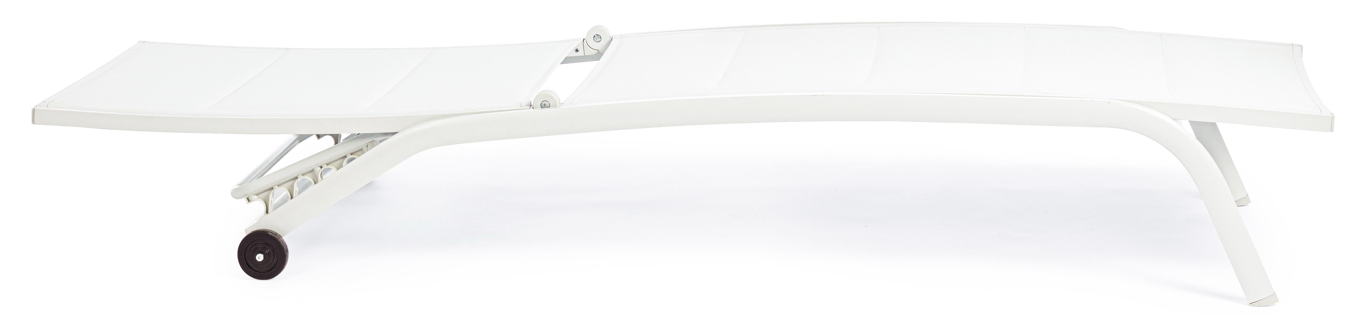 Chaise Longue En Aluminium Avec Roues Blanc Chloé Lot De 4 à Prix