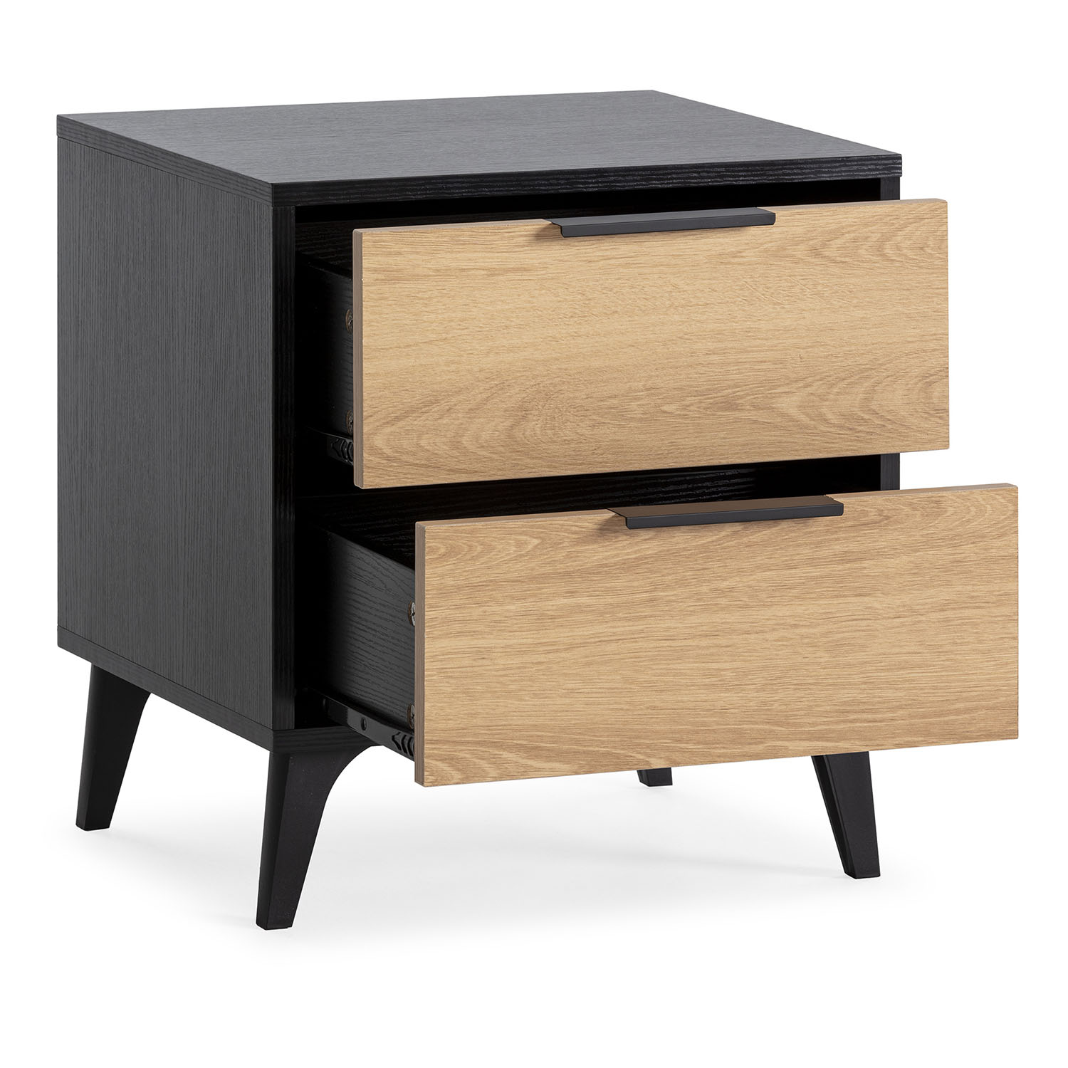 Table De Chevet Kalma 2 Tiroirs Couleur Noir/chêne