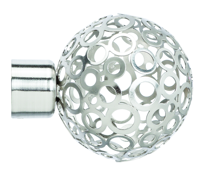 25 mm Steel Mesh Ball Finial Brushed Silver