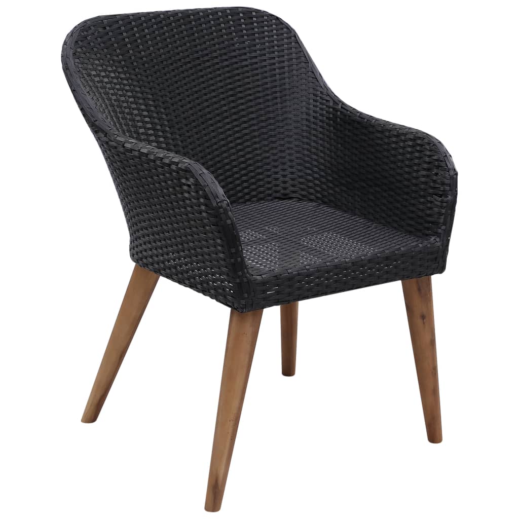 Salon De Jardin 9 Pcs Avec Coussins Résine Tressée Noir