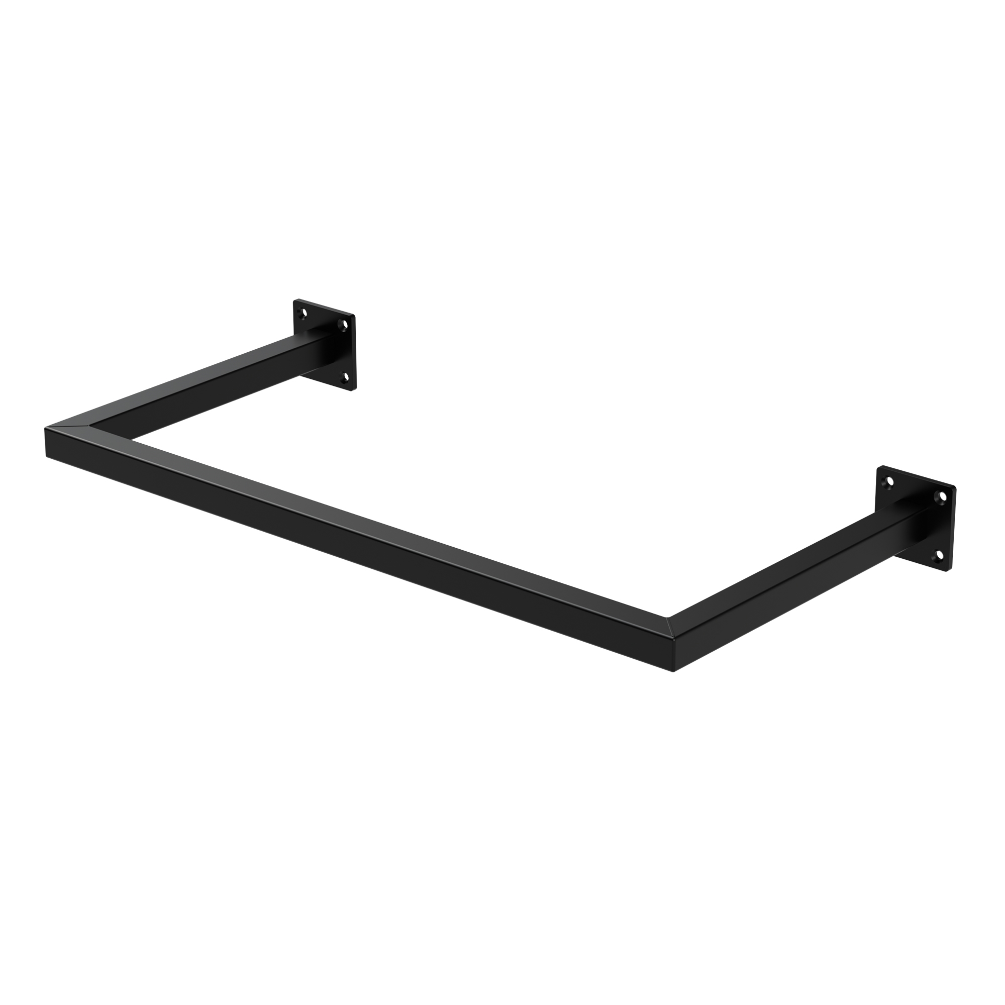 Tringle À Vêtements Tringle De Support Noir Montage Mural Porte-manteau 60x30 Cm
