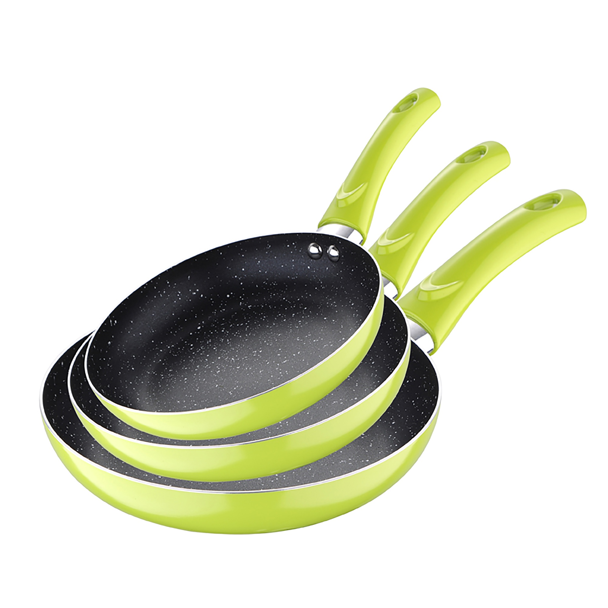 Set 3pc Poêles À Frire (20+24+28cm) Aluminium Pressé Vert Molen