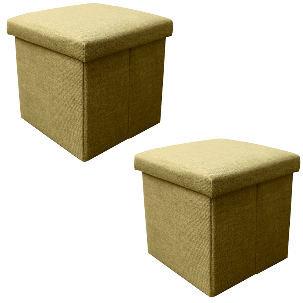 2 Pack Collapsible Storage Box Cube Stool
