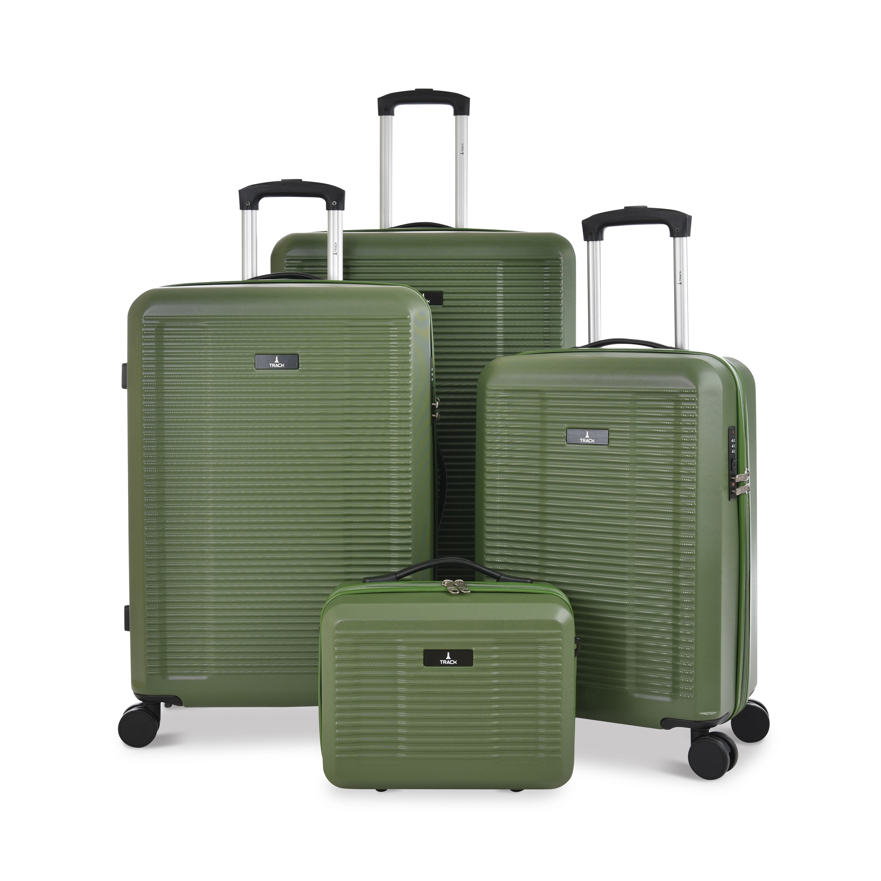 Track Luggage Set (16"/20"/24"/28"),4 Pieces,Green