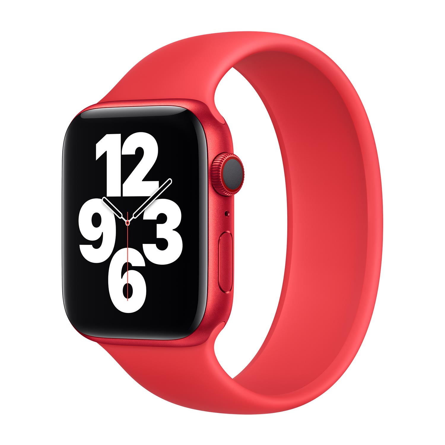 Bracelet Boucle unique en Silicone pour Apple Watch Series 1 - 9 / SE (38/40/41 mm) | Series 10 / 11 (42 mm) - Taille 5 - (Product) Red