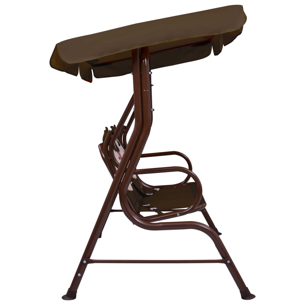 Balancelle Pour Enfants Marron 115x75x110 Cm Tissu