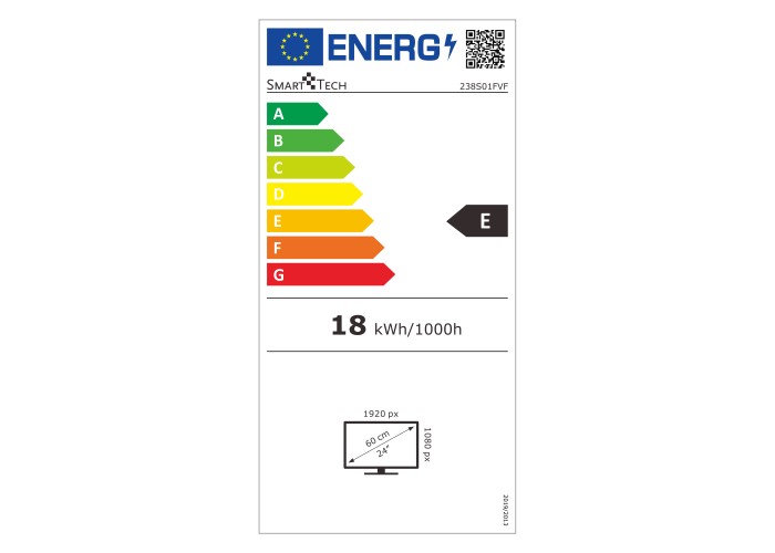 Smart Tech Ecran Pc Smart Android 24" (60cm) 238s01fvf, Dalle Va