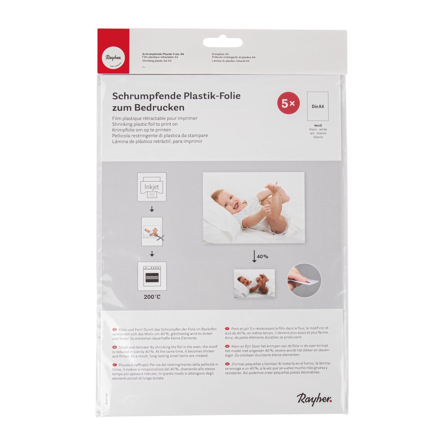 Kit 181 Feuilles Plastique Rétractable ASTARON - 20 Feuilles + Accessoires Porte-clés Enfants