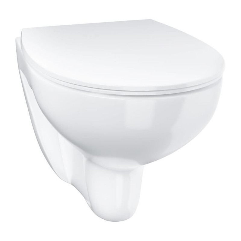 Cuvette Sans Bride Bau Ceramic Set De Toilette Slim + Abattant Quickfix