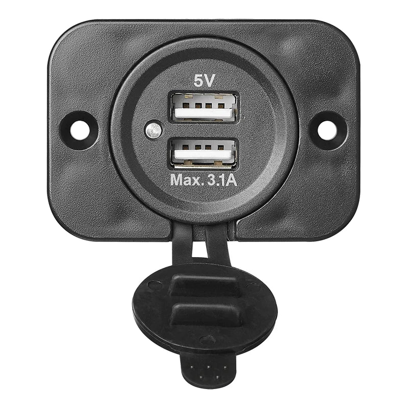 Prise-usb Double À Encastrer 3100ma 12v/24v Dans Blister