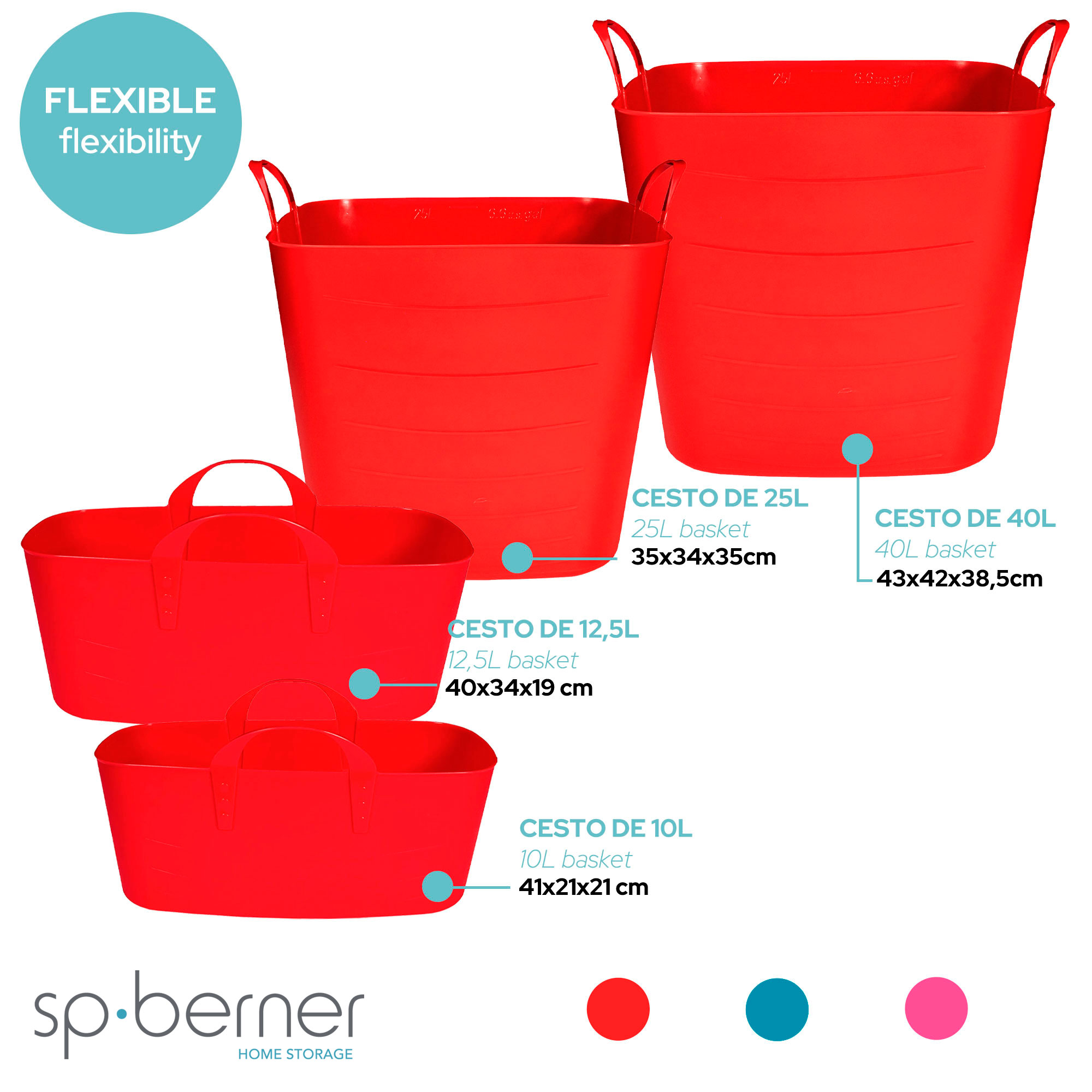 Panier Long 40l Rouge 43 X 42 X 42 X 38,5