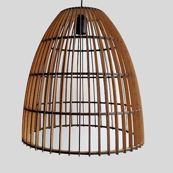 Wooden Basket Pendant Ceiling Light
