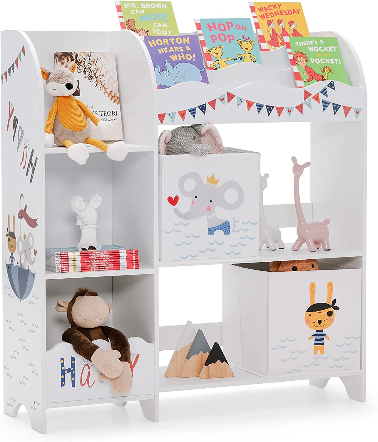 Meuble De Rangement Pour Enfant, Thème Océan, Étagère De Rangement Pour Jouets Et Livres