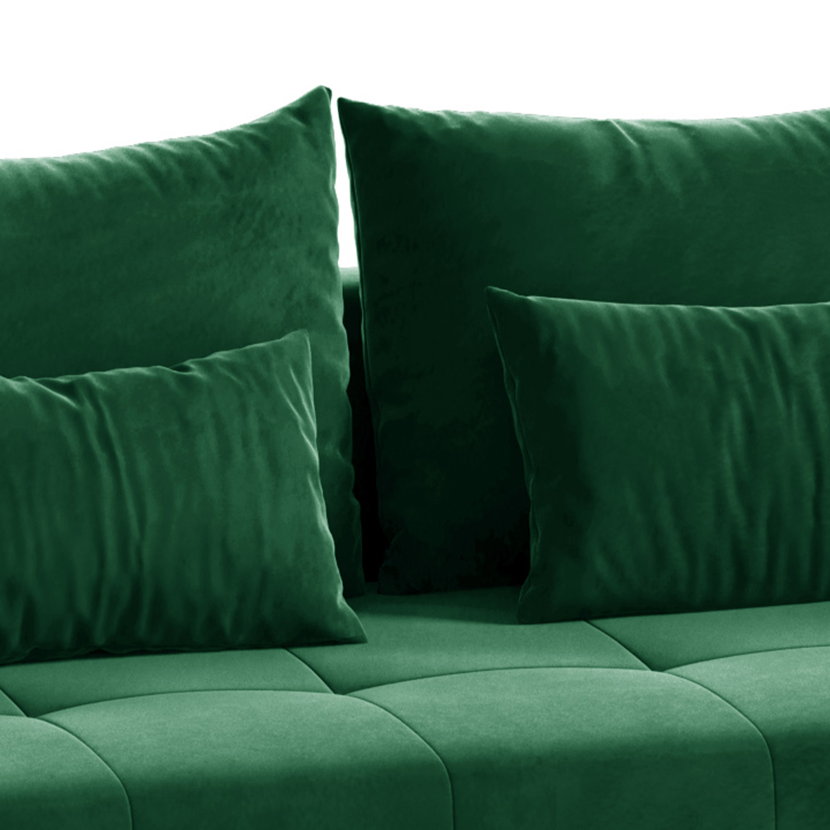 Canapé En U 5 Places Avec Coffre Nolan Velours Vert Sapin