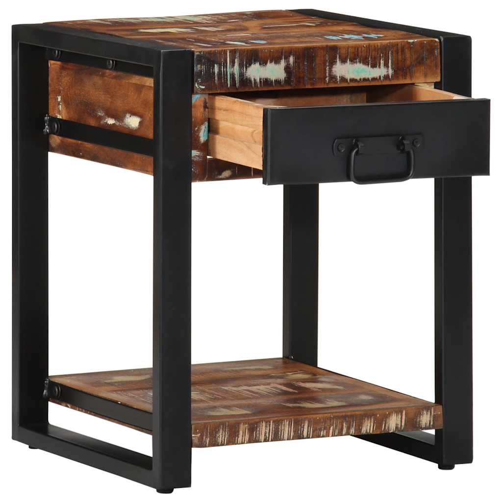 Table Basse | Table De Salon | Table D'appoint Multicolore 40x40x50cm Bois Récupération Massif